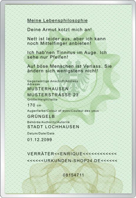 Arschloch Ausweis - Für Österreich - Komplett personalisierbar