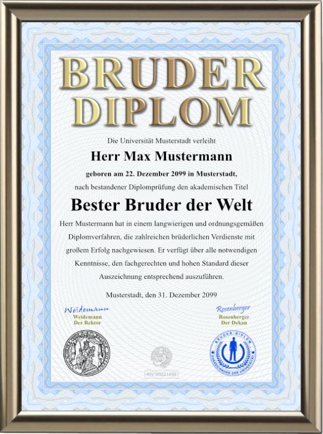 Premium Bruder-Diplom