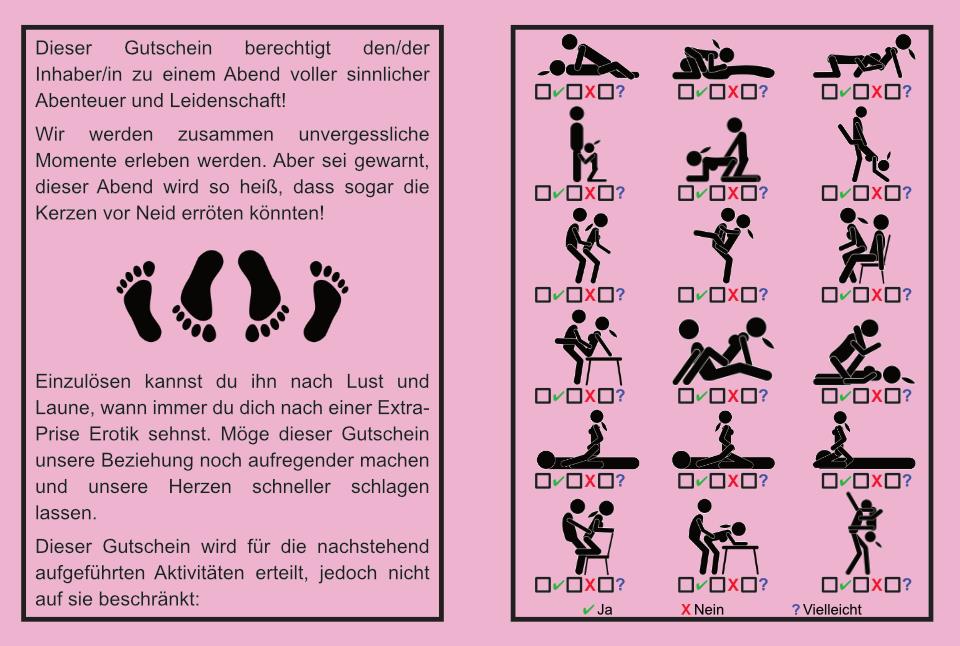 Sex-Gutschein - versch. Farben