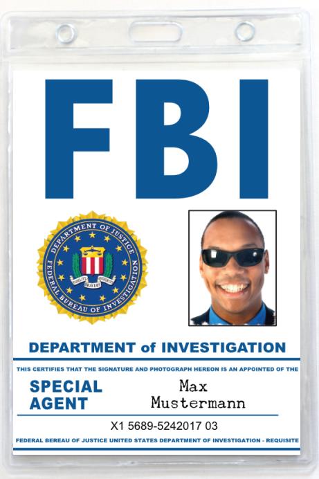 FBI Ausweis in Ausweishülle