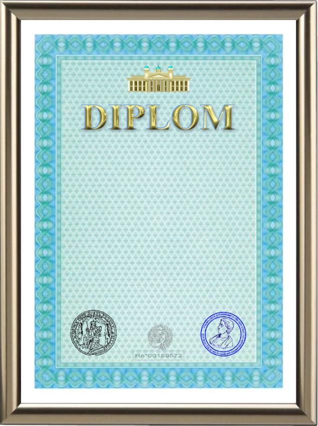 Blanko Premium Diplom - Blau, zum Selbstgestalten