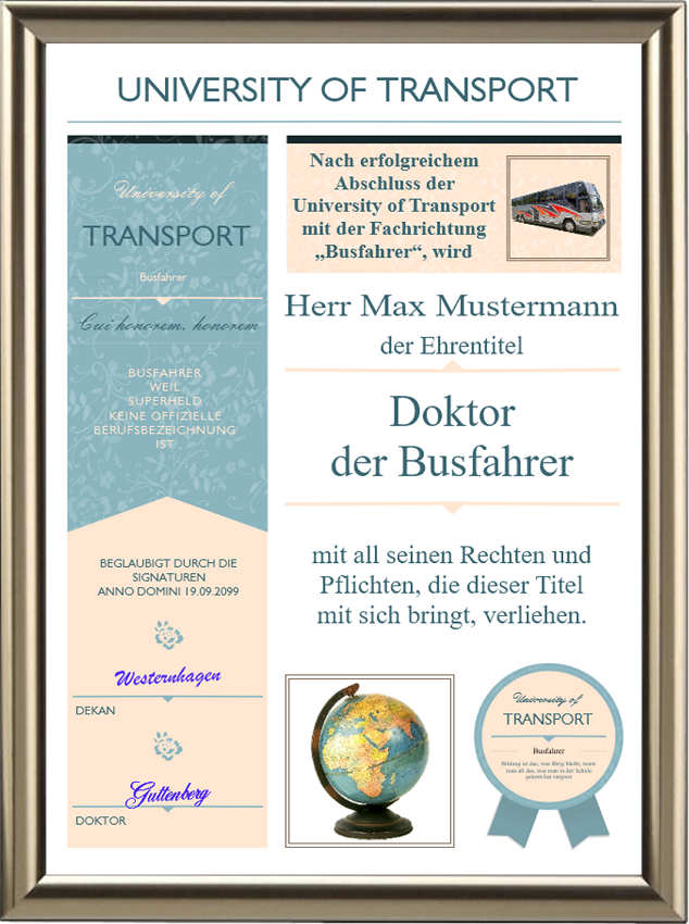Doktortitel für Busfahrer - Modern