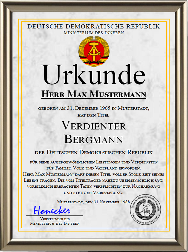 DDR - Verdienter Bergmann
