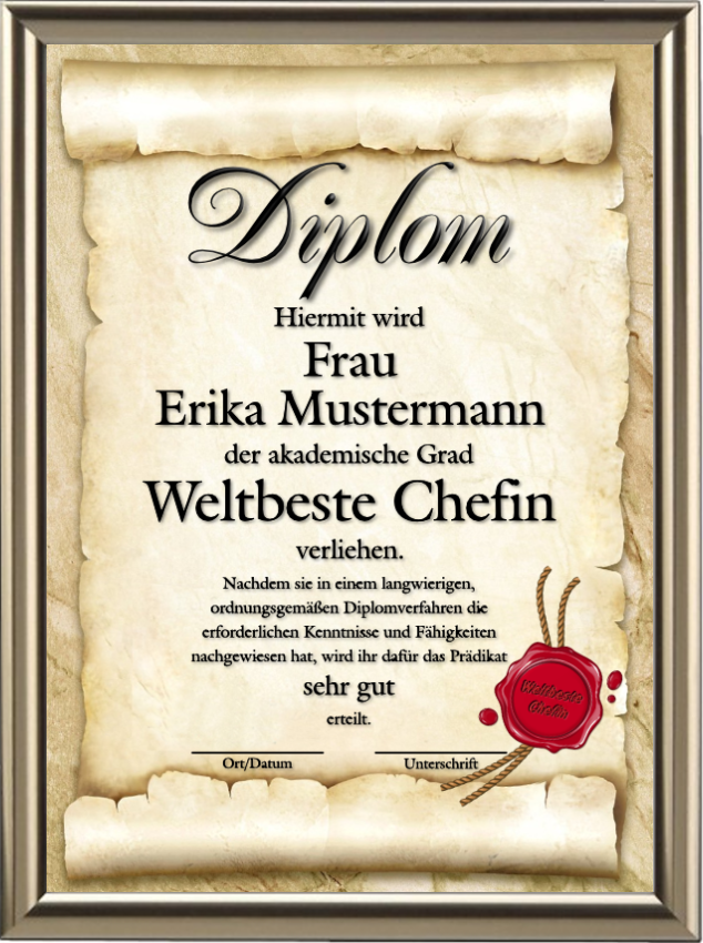 Diplom - Weltbester Chef/in
