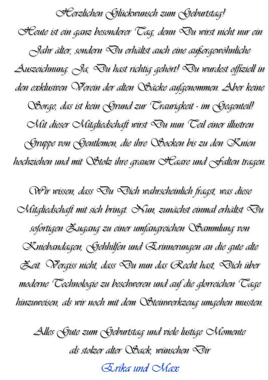 Verein alter Säcke - Glückwunschkarte, incl. Ausweis & Umschlag