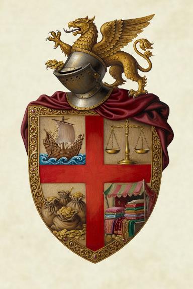 Kaufmann - Nostalgische Wappen-Urkunde