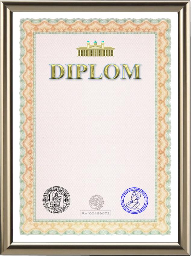 Blanko Premium Diplom - Orange/Türkis, zum Selbstgestalten