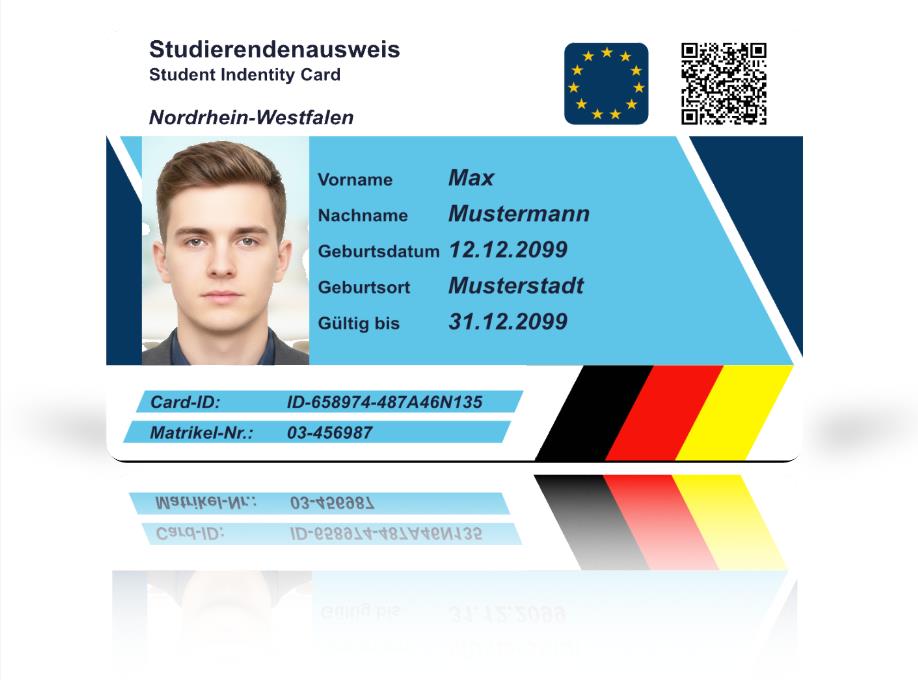 Studentenausweis als hochwertige Plastikkarte