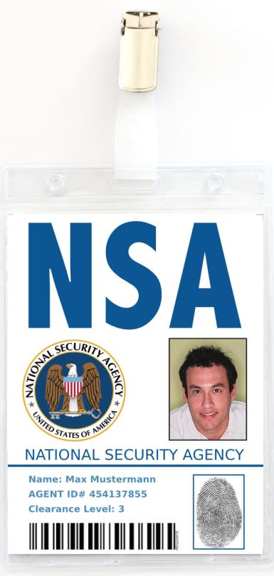 NSA Ausweis in Ausweishülle