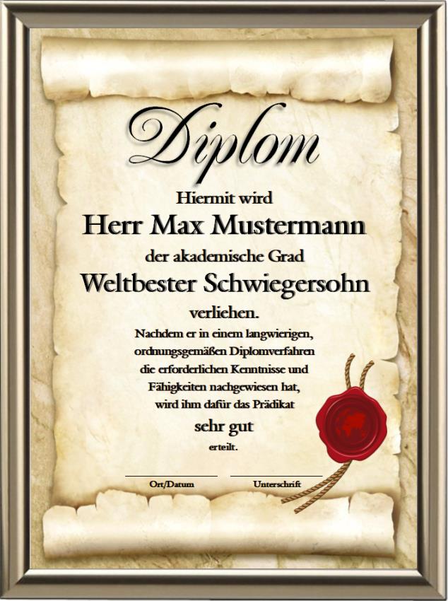 Diplom - Weltbester Schwiegersohn