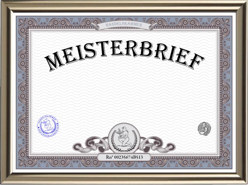 Blanko Meisterbrief - Handelskammer - Exklusiv
