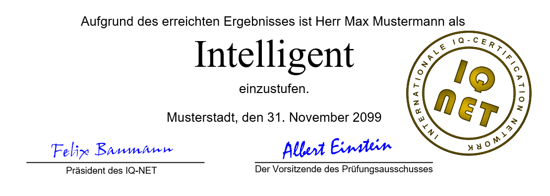 IQ-Zertifikat