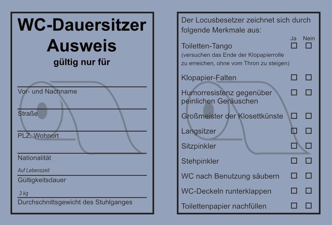 WC-Dauersitzer Ausweis