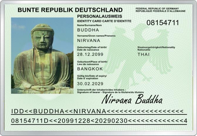 Personalausweis - Buddha -  Komplett personalisierbar