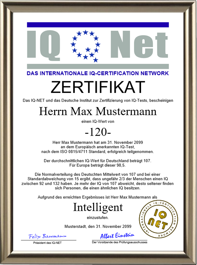 IQ-Zertifikat