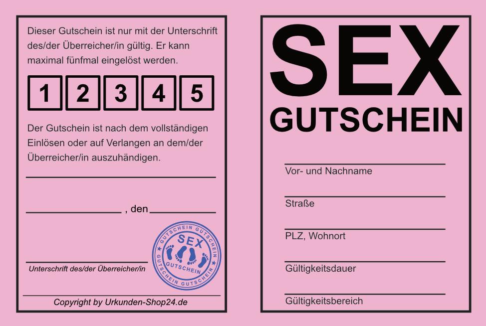 Sex-Gutschein - versch. Farben