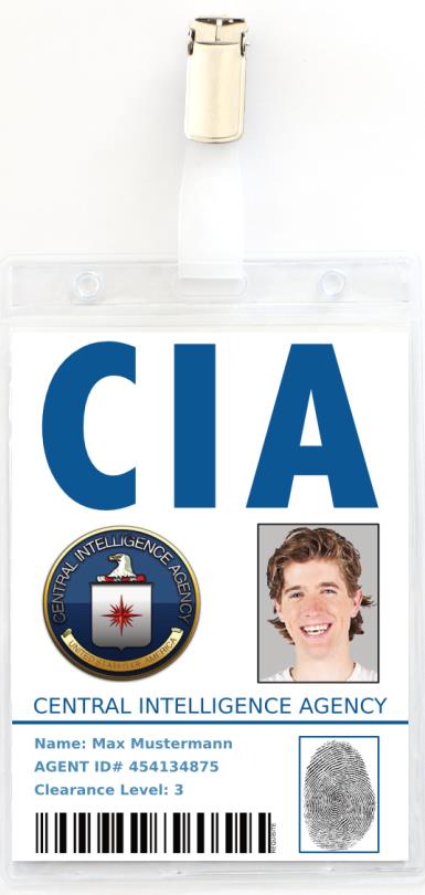 AU-410 CIA-Ausweis als hochwertige Plastikkarte Personalisiert Scherzartikel 