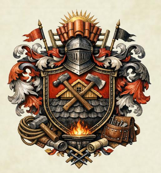 Dachdecker - Nostalgische Wappen-Urkunde