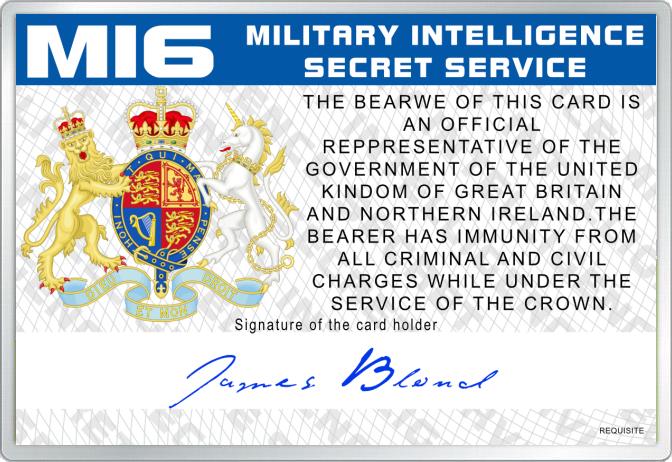 MI6-Ausweis des britischen Auslandsgeheimdienst