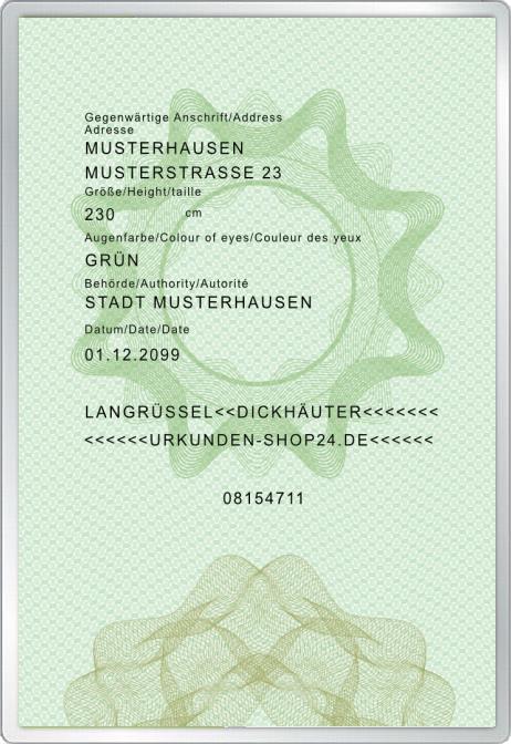Personalausweis - Elefant - Komplett personalisierbar