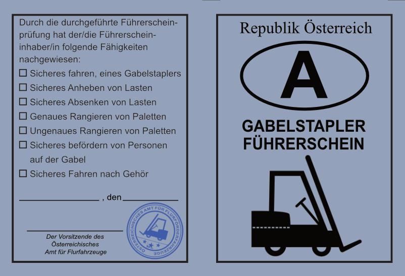 Gabelstapler Führerschein für Österreich