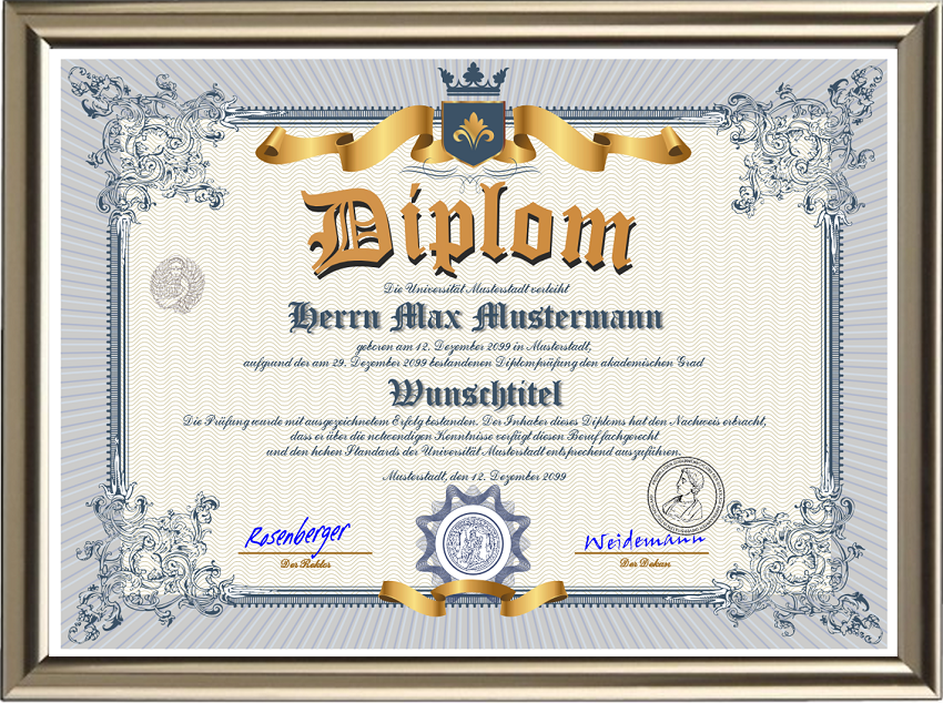 Premium deluxe Diplom im hochwertigen Design