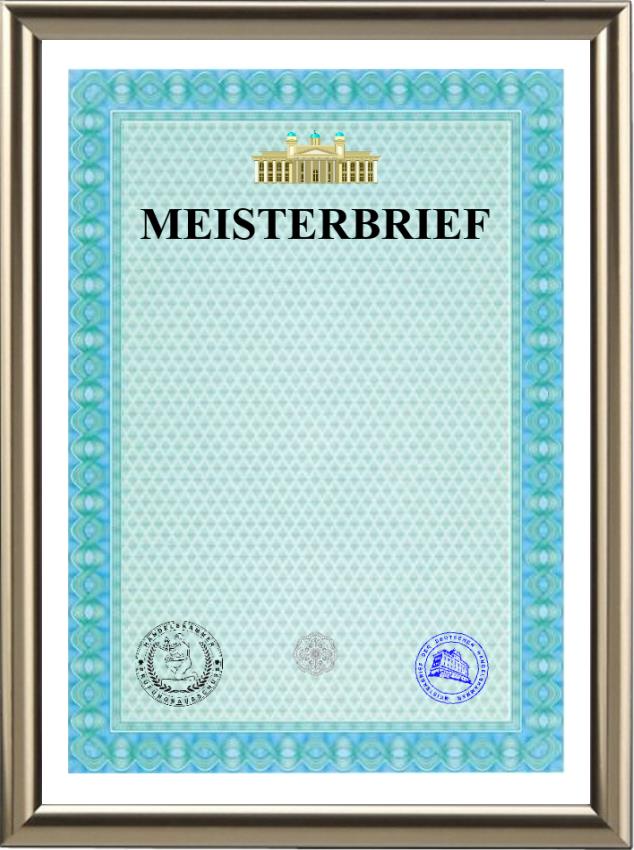 Blanko Meisterbrief - Handelskammer - Premium