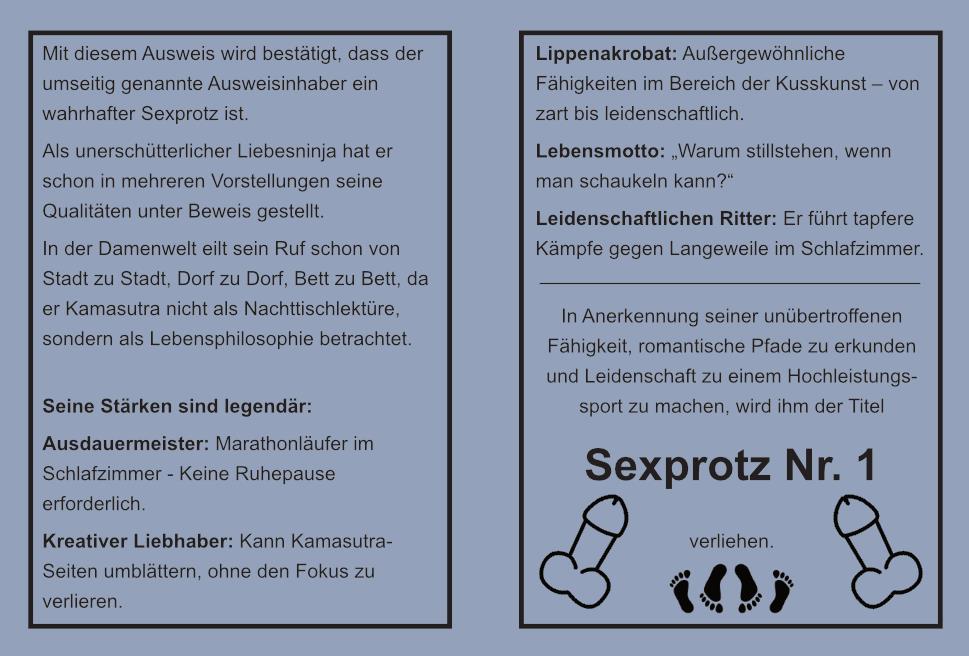 Sex-Protz Ausweis