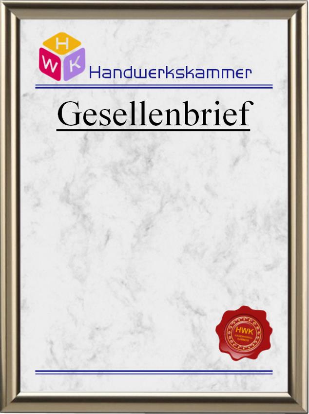 Blanko Gesellenbrief - Modern - Handwerkskammer