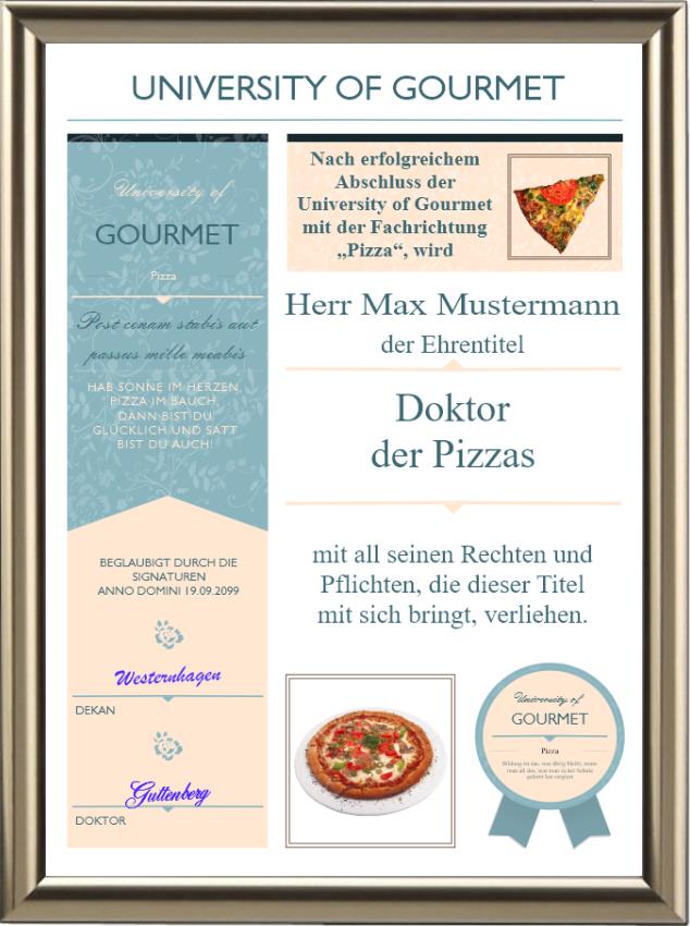 Doktortitel für Pizza-Liebhaber - Modern