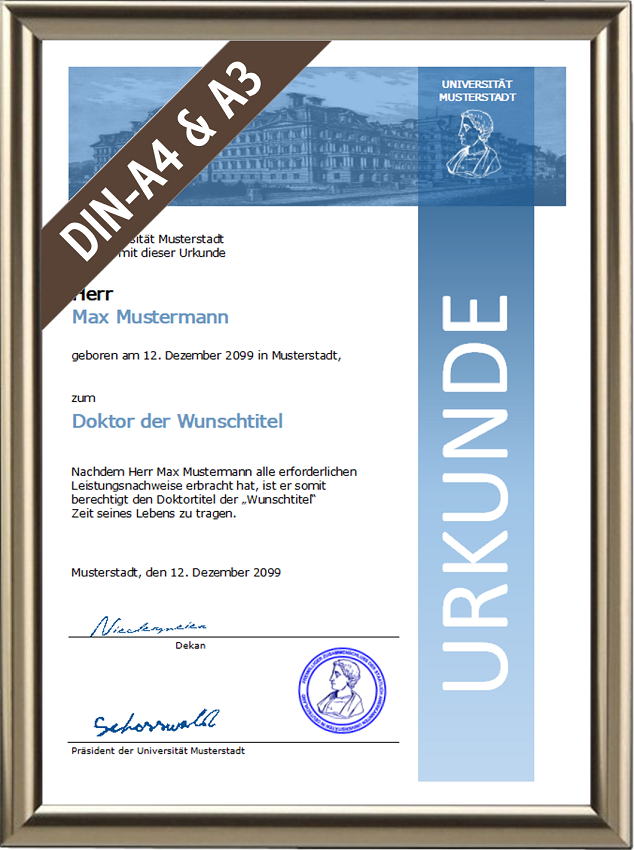 Doktortitel nach Wunsch - Modernes Design