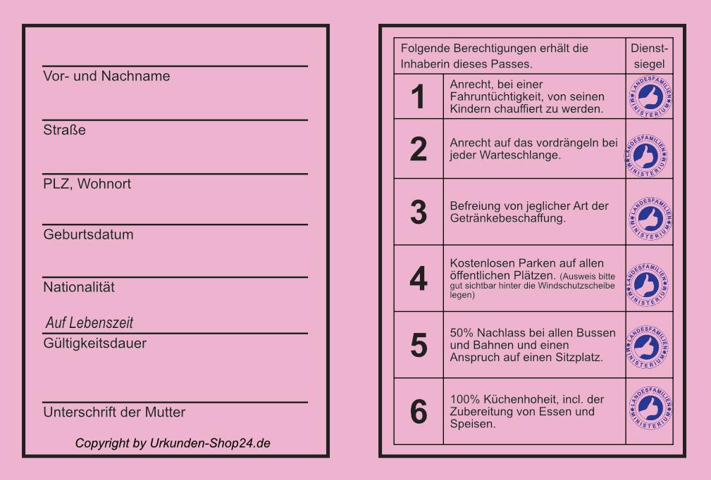 Mutter-Pass für Österreich