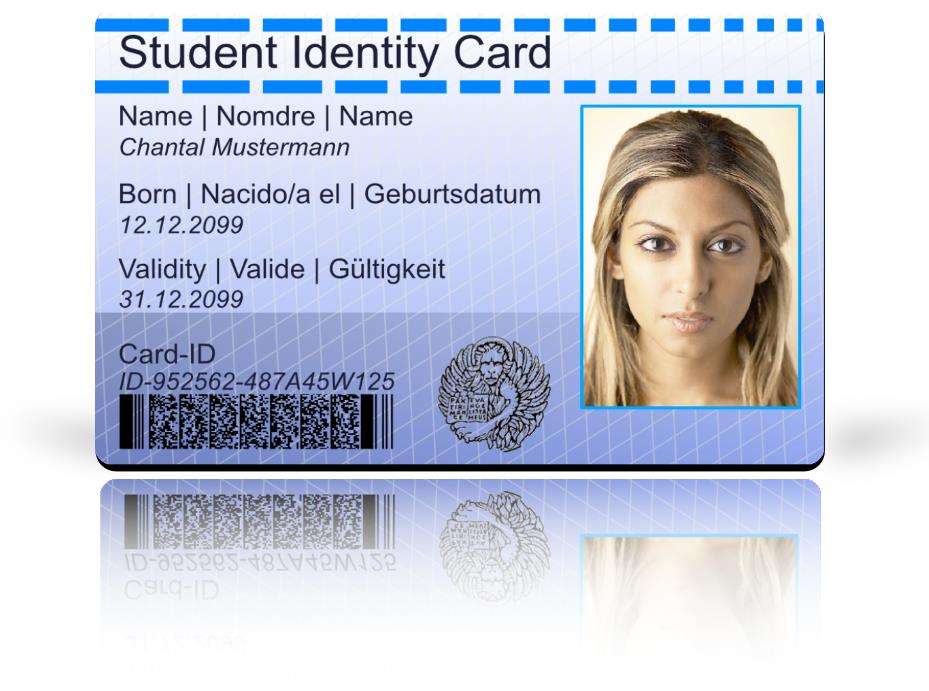 Student Identity Card als hochwertige Plastikkarte