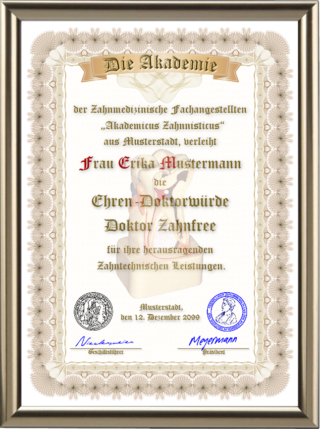 Ehren-Doktorwürde für eine Zahnmedizinische Fachangestellte