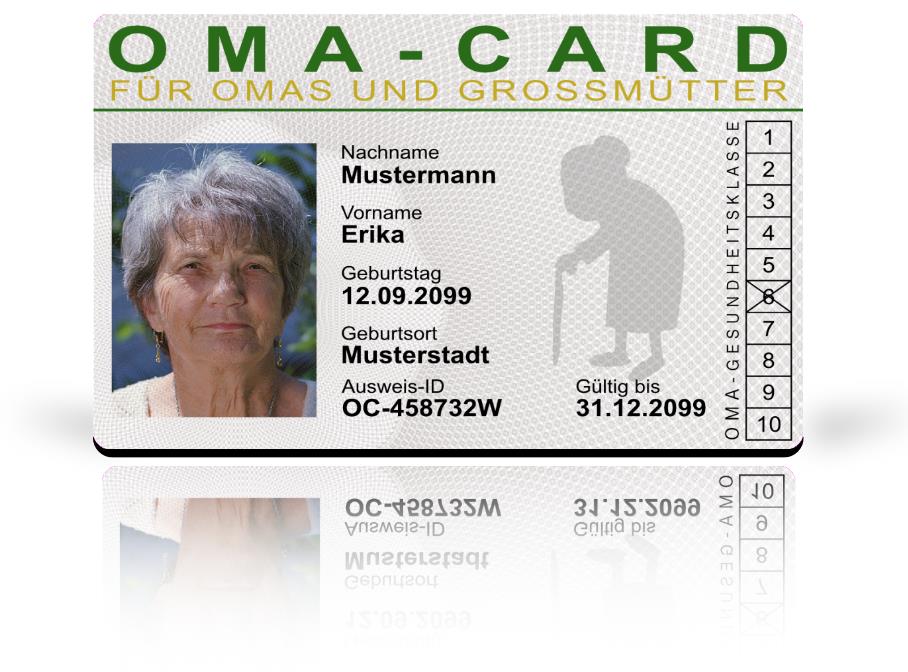Oma-Card als hochwertige Plastikkarte