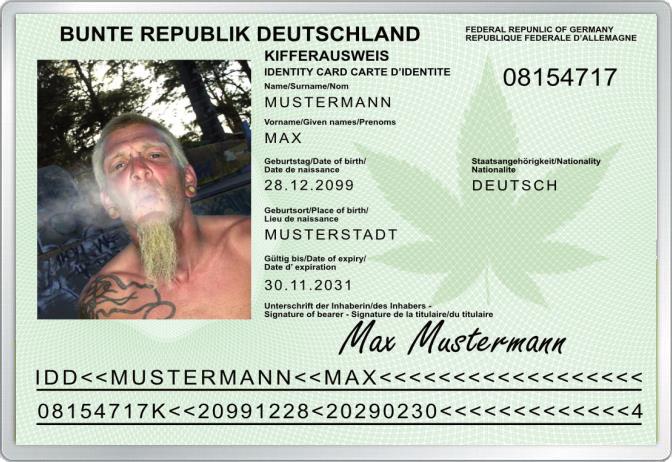 Kiffer-Ausweis - Personalausweis - Komplett personalisierbar