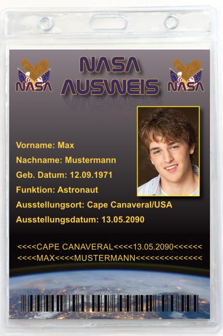 NASA Ausweis in Ausweishülle