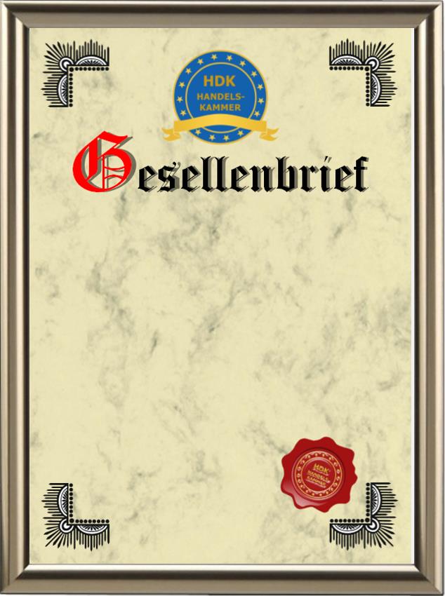 Eine große Auswahl an Vorlagen für Gesellenbriefe.